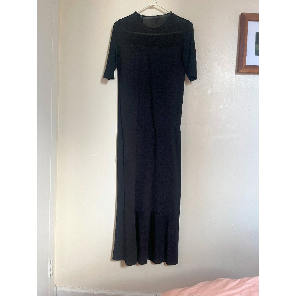 COS | Cos Nylon Spandex Black Minimalist Sheer Panels Dress | XS